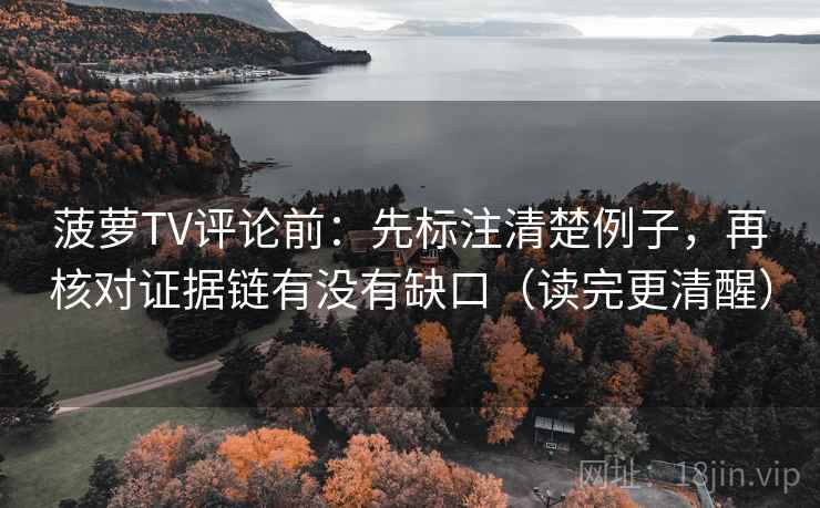 菠萝TV评论前：先标注清楚例子，再核对证据链有没有缺口（读完更清醒）