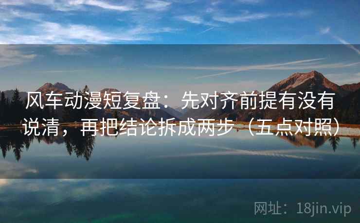 风车动漫短复盘：先对齐前提有没有说清，再把结论拆成两步（五点对照）